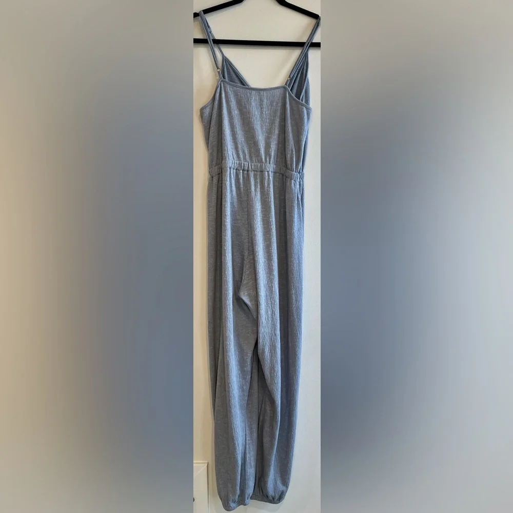Hem & Thread Light Blue Jogger Jumpsuit Lightweight - Picture 2 of 10